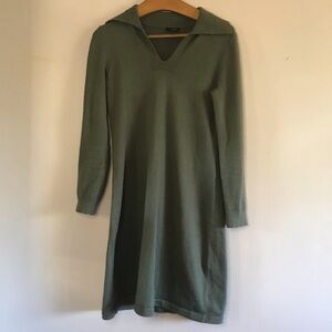Talbots sweater dress women's size S green Supersoft Collared Polo Knit